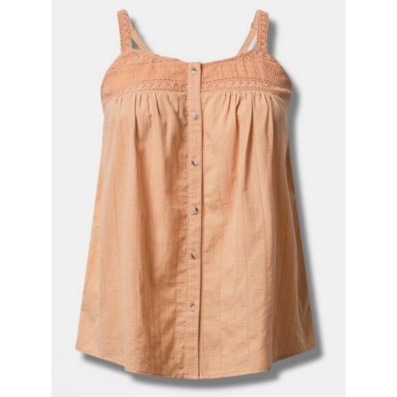 Torrid Women’s Orange Crochet Sleeveless Tank Top Size 2 (18-20) NWT - Picture 2 of 7